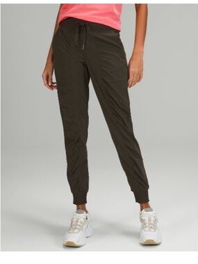 Lululemon dance studio mid-rise jogger. Full length. Colour is dark olive.